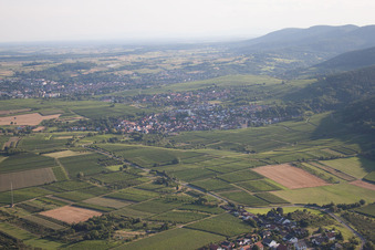 Drone recording of District Rechtenbach in Schweigen-Rechtenbach in the state Rhineland-Palatinate, Germany