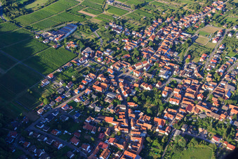 Aerial photograpy of Weinstr in Oberotterbach in the state Rhineland-Palatinate, Germany