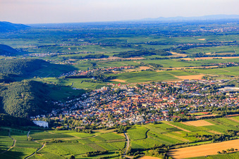 City view from the south in Bad Bergzabern in the state Rhineland-Palatinate, Germany out of the air