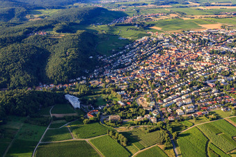 City view from the south in Bad Bergzabern in the state Rhineland-Palatinate, Germany seen from above