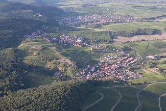 District Gleishorbach in Gleiszellen-Gleishorbach in the state Rhineland-Palatinate, Germany from above
