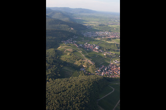District Gleishorbach in Gleiszellen-Gleishorbach in the state Rhineland-Palatinate, Germany seen from above