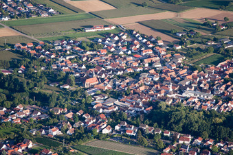 District Appenhofen in Billigheim-Ingenheim in the state Rhineland-Palatinate, Germany seen from a drone