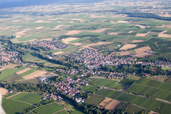 Aerial photograpy of District Ingenheim in Billigheim-Ingenheim in the state Rhineland-Palatinate, Germany