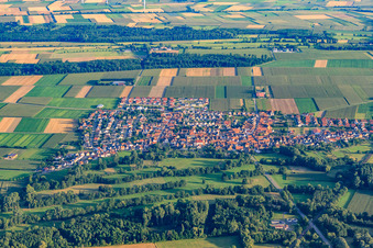 Village overview from the northeast in Steinweiler in the state Rhineland-Palatinate, Germany