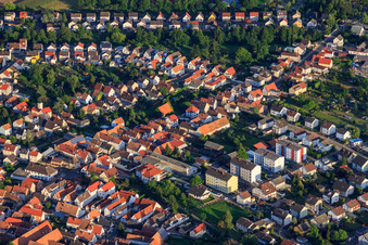 Aerial view of Lützelhorststr in Herxheim bei Landau in the state Rhineland-Palatinate, Germany