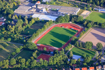 Aerial photograpy of Central sports facility in Herxheim bei Landau in the state Rhineland-Palatinate, Germany