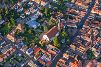 St. Mary's Assumption in Herxheim bei Landau in the state Rhineland-Palatinate, Germany out of the air