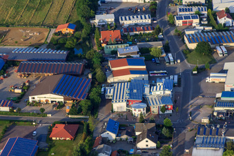Gäxwald industrial estate with REHA med Gesundheitspark GmbH in Herxheim bei Landau in the state Rhineland-Palatinate, Germany