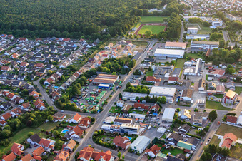 Aerial view of Gutenbergstr in Rülzheim in the state Rhineland-Palatinate, Germany