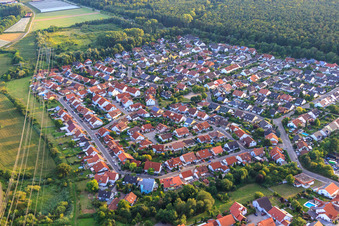Aerial view of South Ring in Rülzheim in the state Rhineland-Palatinate, Germany