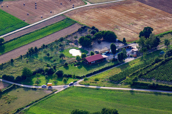 Aerial view of Herxe/Wagner Ranch in Herxheim bei Landau in the state Rhineland-Palatinate, Germany