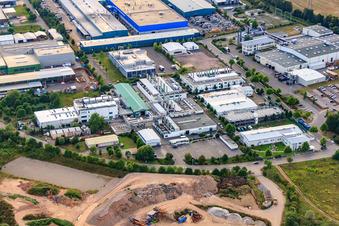 Aerial view of APL Automotive Testing Technology Landau GmbH in Landau in der Pfalz in the state Rhineland-Palatinate, Germany