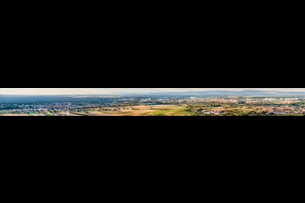 Panoramic perspective of City area with outside districts in Speyer in the state Rhineland-Palatinate, Germany