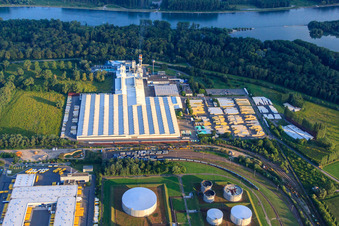 Aerial photograpy of Saint-Gobain Isover G+H AG in Speyer in the state Rhineland-Palatinate, Germany