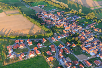 Aerial view of In the Kieseläckern in Herxheimweyher in the state Rhineland-Palatinate, Germany