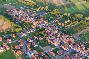 Aerial photograpy of At Sonnenberg in Herxheimweyher in the state Rhineland-Palatinate, Germany