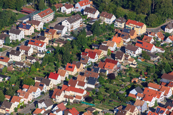 Aerial view of Waldstr in Kandel in the state Rhineland-Palatinate, Germany