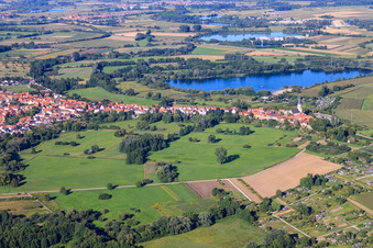 Aerial photograpy of Hinterstädel from the west in Jockgrim in the state Rhineland-Palatinate, Germany