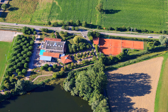 Tennis court of TC 1983 eV Leimersheim in Leimersheim in the state Rhineland-Palatinate, Germany