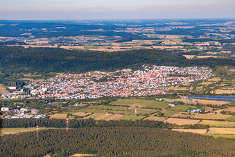 From the west in Nußloch in the state Baden-Wuerttemberg, Germany