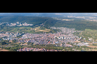 Town View of the streets and houses of the residential areas in Leimen in the state Baden-Wurttemberg, Germany
