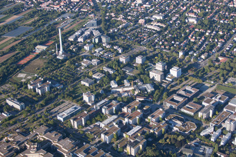 District Neuenheim in Heidelberg in the state Baden-Wuerttemberg, Germany from above