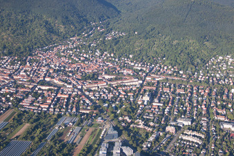 District Handschuhsheim in Heidelberg in the state Baden-Wuerttemberg, Germany from above