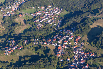 Aerial photograpy of Village view in the district Rittenweier in Weinheim in the state Baden-Wuerttemberg, Germany