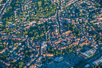 Aerial view of Historic Old Town in Michelstadt in the state Hesse, Germany