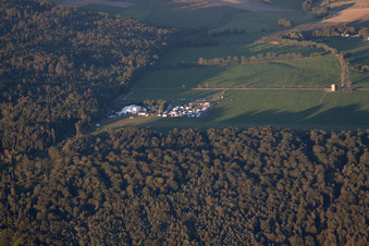 The live band is already warming up in front of the hangar in the district Vielbrunn in Michelstadt in the state Hesse, Germany