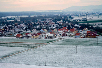 New development area NO in the district Schaidt in Wörth am Rhein in the state Rhineland-Palatinate, Germany seen from above