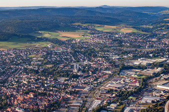 Aerial view of From the north in Michelstadt in the state Hesse, Germany