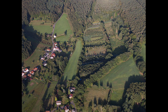 Aerial view of District Unter-Mossau in Mossautal in the state Hesse, Germany