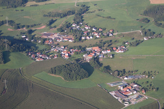 Drone recording of District Affolterbach in Wald-Michelbach in the state Hesse, Germany