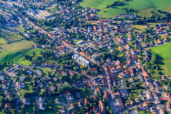 View of the town in the Odenwald from the northwest in Wald-Michelbach in the state Hesse, Germany