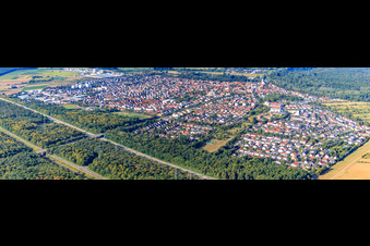 City overview from the northeast in Ketsch in the state Baden-Wuerttemberg, Germany
