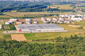 Aerial view of Interpneu Handelsgesellschaft mbH - Tire Logistics Center in Speyer in the state Rhineland-Palatinate, Germany