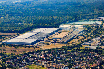 Drone image of Goodyear Dunlop Tyres Germany in Philippsburg in the state Baden-Wuerttemberg, Germany