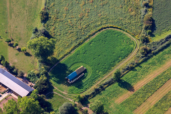 Kennelhof Riding Stables in the district Sondernheim in Germersheim in the state Rhineland-Palatinate, Germany out of the air
