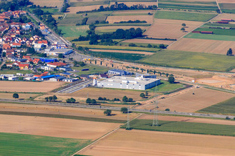 Nordring Industrial Estate DBK EMS GmbH & Co. KG and DBK David + Baader GmbH in Rülzheim in the state Rhineland-Palatinate, Germany out of the air