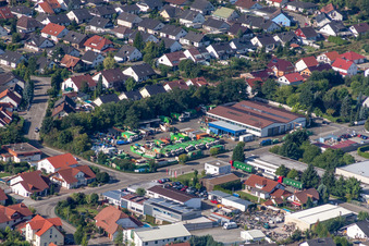 Aerial view of Site waste and recycling sorting Wertstoffhof Ruelzheim in Ruelzheim in the state Rhineland-Palatinate, Germany