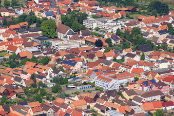 Church of St. Mauritius and Braunsche Foundation in Rülzheim in the state Rhineland-Palatinate, Germany