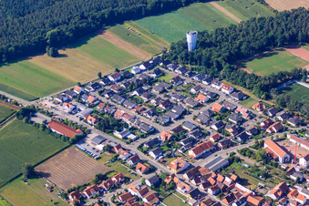 Raiffeisenring in Hatzenbühl in the state Rhineland-Palatinate, Germany out of the air
