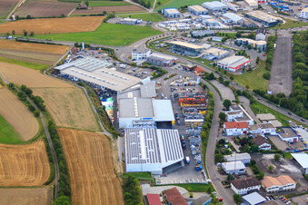 Aerial view of KÖMPF Recycling Center & Container Service in Calw in the state Baden-Wuerttemberg, Germany