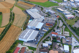 Oblique view of KÖMPF Recycling Center & Container Service in Calw in the state Baden-Wuerttemberg, Germany