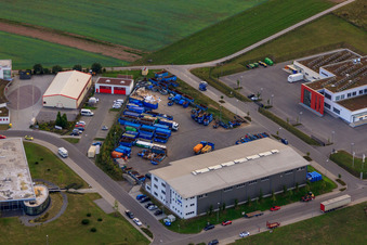 KÖMPF Recycling Center & Container Service in Calw in the state Baden-Wuerttemberg, Germany seen from above