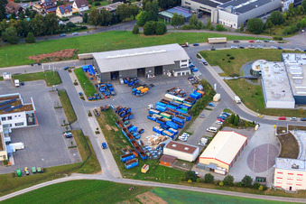 Aerial view of KÖMPF Recycling Center & Container Service in Calw in the state Baden-Wuerttemberg, Germany