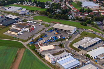 Aerial photograpy of KÖMPF Recycling Center & Container Service in Calw in the state Baden-Wuerttemberg, Germany