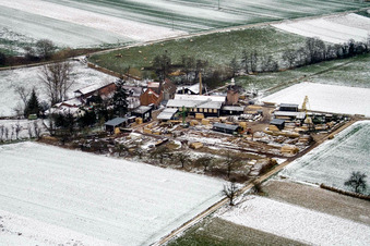 Schaidter Mill in winter with snow in the district Schaidt in Wörth am Rhein in the state Rhineland-Palatinate, Germany